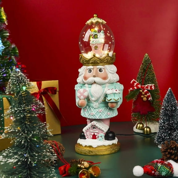 Nutcracker Christmas Snow Globe - Cute and Vibrant Christmas Figure for Home Decoration Gingerbread Nutcracker Christmas Tabletop Decor