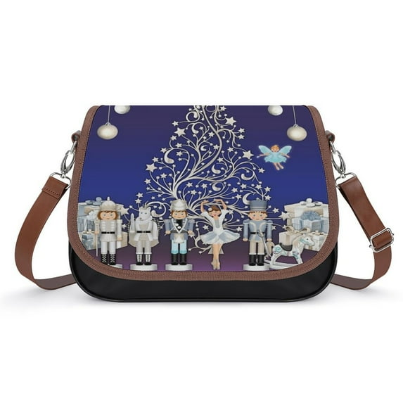 Nutcracker Christmas Special Vintage Crossbody Bag for Women Medium Leather Hobo Bags Shoulder Bag Classic City Leather Satchels