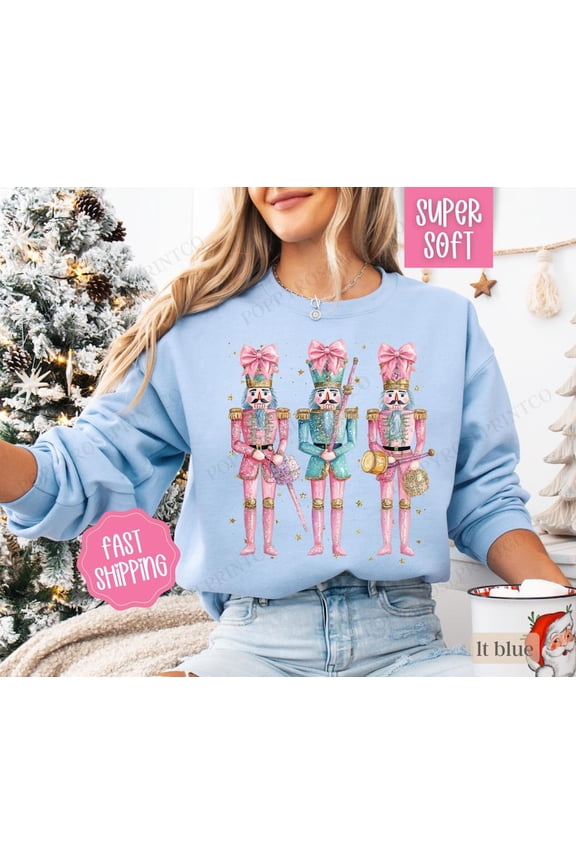 Nutcracker Christmas Sweatshirt, Women's Holiday Crewneck, Cute Christmas Sweater Gift