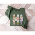 thumbnail image 1 of Nutcracker Christmas Sweatshirt, Women's Holiday Crewneck, Watercolor Holiday Sweater, Festive Holiday Party Gift, Pink Christmas Shirt,Military Green Color,Size L, 1 of 5