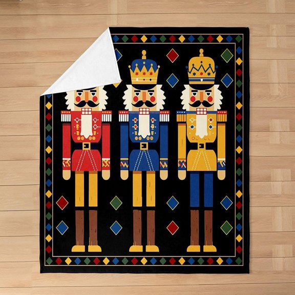 Nutcracker Christmas Throw Blanket for Sofa Bed