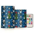 thumbnail image 1 of Nutcracker Christmas Tree Gingerbread Man Pattern Flickering Flameless Candles Battery Operated with Remote Timer LED Pillar Candles Set of 2, 1 of 7