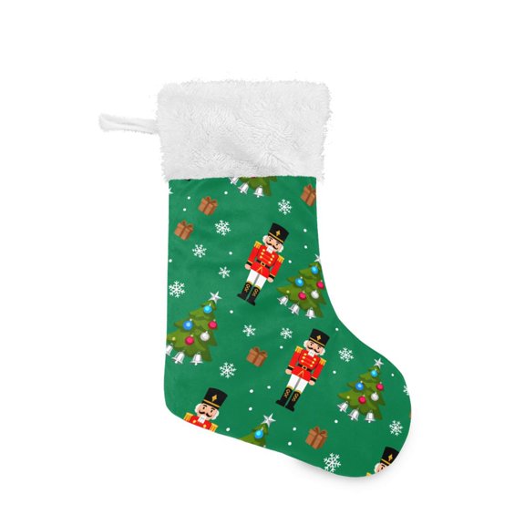 Nutcracker Christmas Tree Snowflakes Christmas Stockings Hanging Ornaments Stockings for Christmas Holiday Party Decorations 17.71"x12.2"