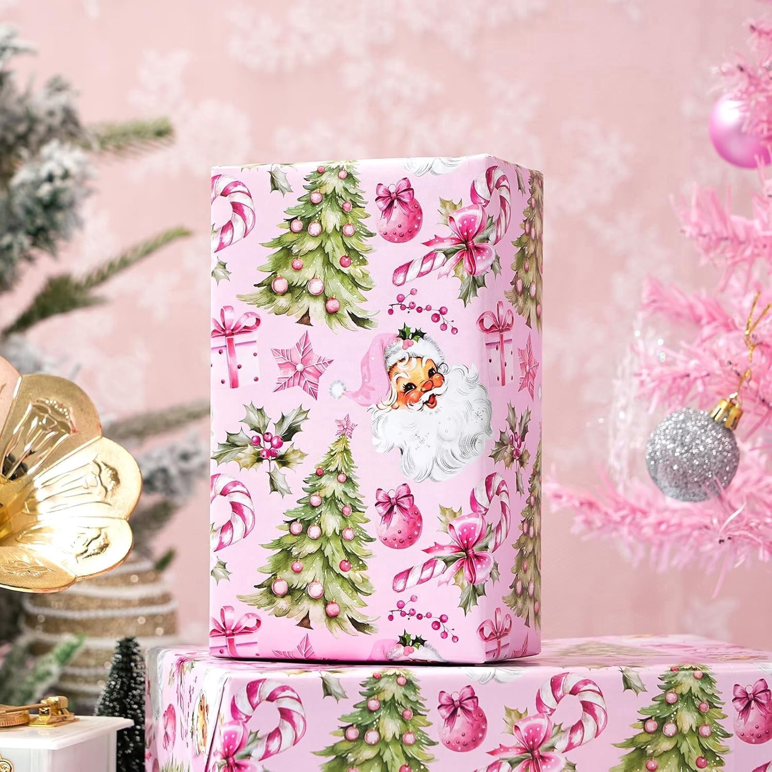 Gift Wrapping Paper Roll 58" x 23", Christmas Printed Gift Wrap, Easy ...