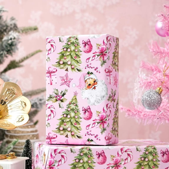 Gift Wrapping Paper Roll 58" x 23", Christmas Printed Gift Wrap, Easy Cut & Fold, Durable Paper for Birthday, Holiday, Party and DIY Crafts,1 Roll