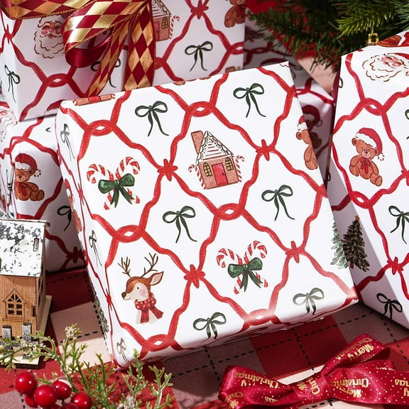 Nutcracker Christmas Wrapping Paper Sweet Pastel Nutcracker Scene Trees Train Xmas Gift Wrap Paper, 58x23in, 1 Roll