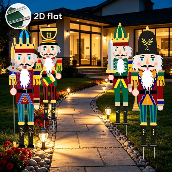 Nutcracker Christmas Yard Decorations, Weather Resistant, 51.6 Inch (4 Count)