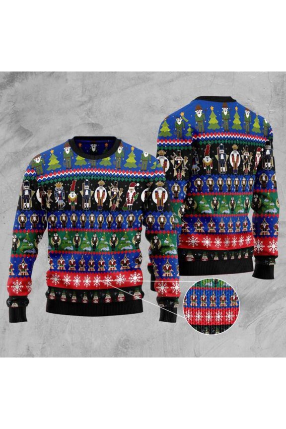 Nutcracker Cute Christmas All Over Print 3D Christmas Sweater, Christmas Sweater, 3D Sweater, Funny Xmas Sweaters