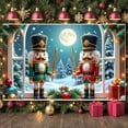 thumbnail image 1 of Nutcracker Design Christmas Banner Christmas Themed Nutcracker Display Red Green Color Snowy Scene Holiday Backdrop for Christmas Party Winter Celebration Home Decor, 1 of 9
