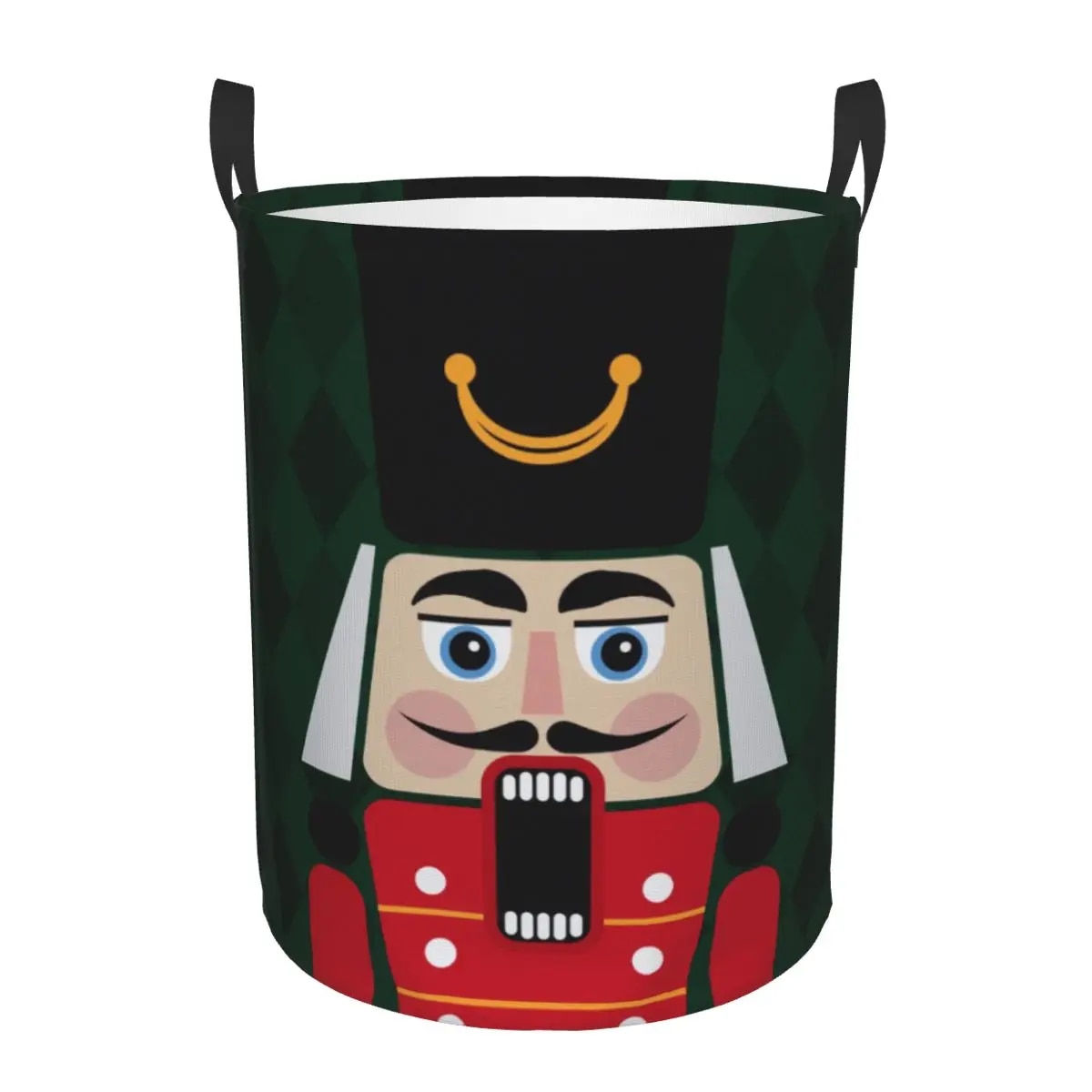 Nutcracker Doll Laundry Basket Foldable Cartoon Christmas Nutcrackers