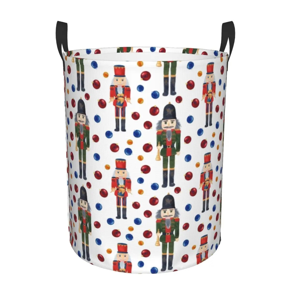 Nutcracker Doll Laundry Basket Foldable Cartoon Christmas Nutcrackers