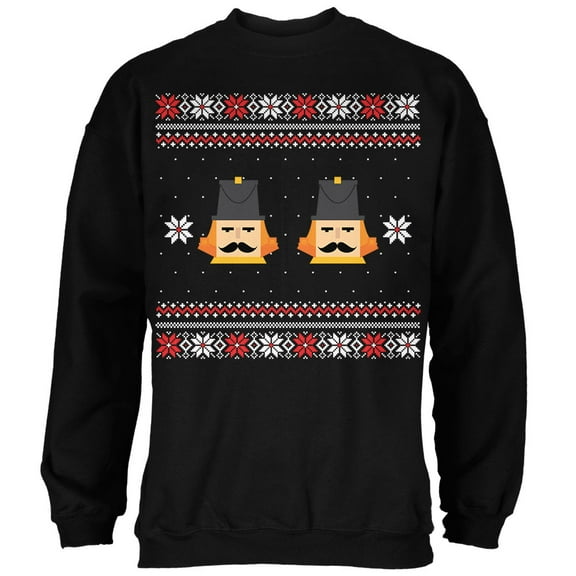 Nutcracker Full Color Black Adult Crew Neck Sweatshirt