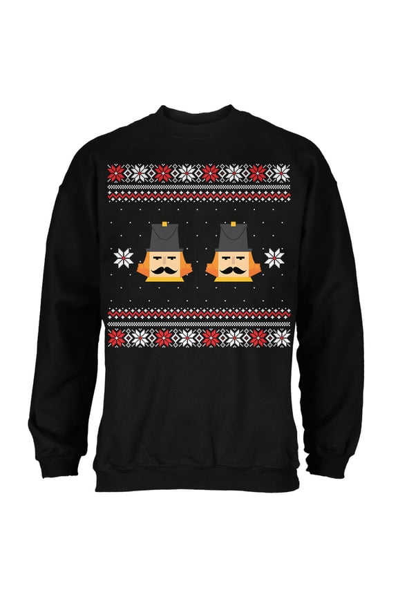 Nutcracker Full Color Black Adult Crew Neck Sweatshirt
