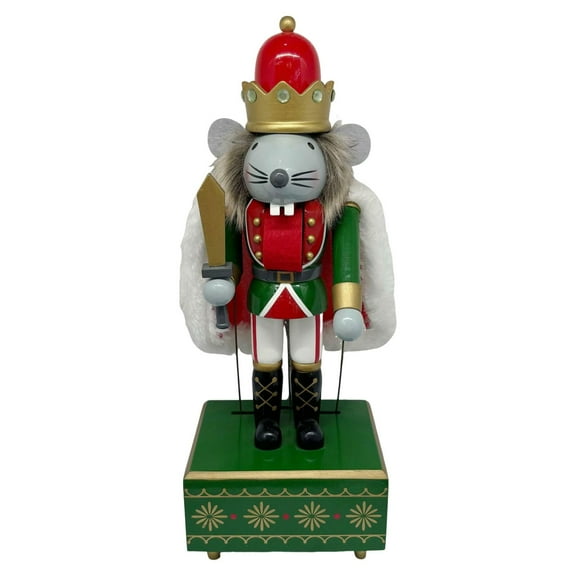 Nutcracker Ornament Decoration Wind Up Musical for Traditional Xmas Tabletop and Festive Centerpiece