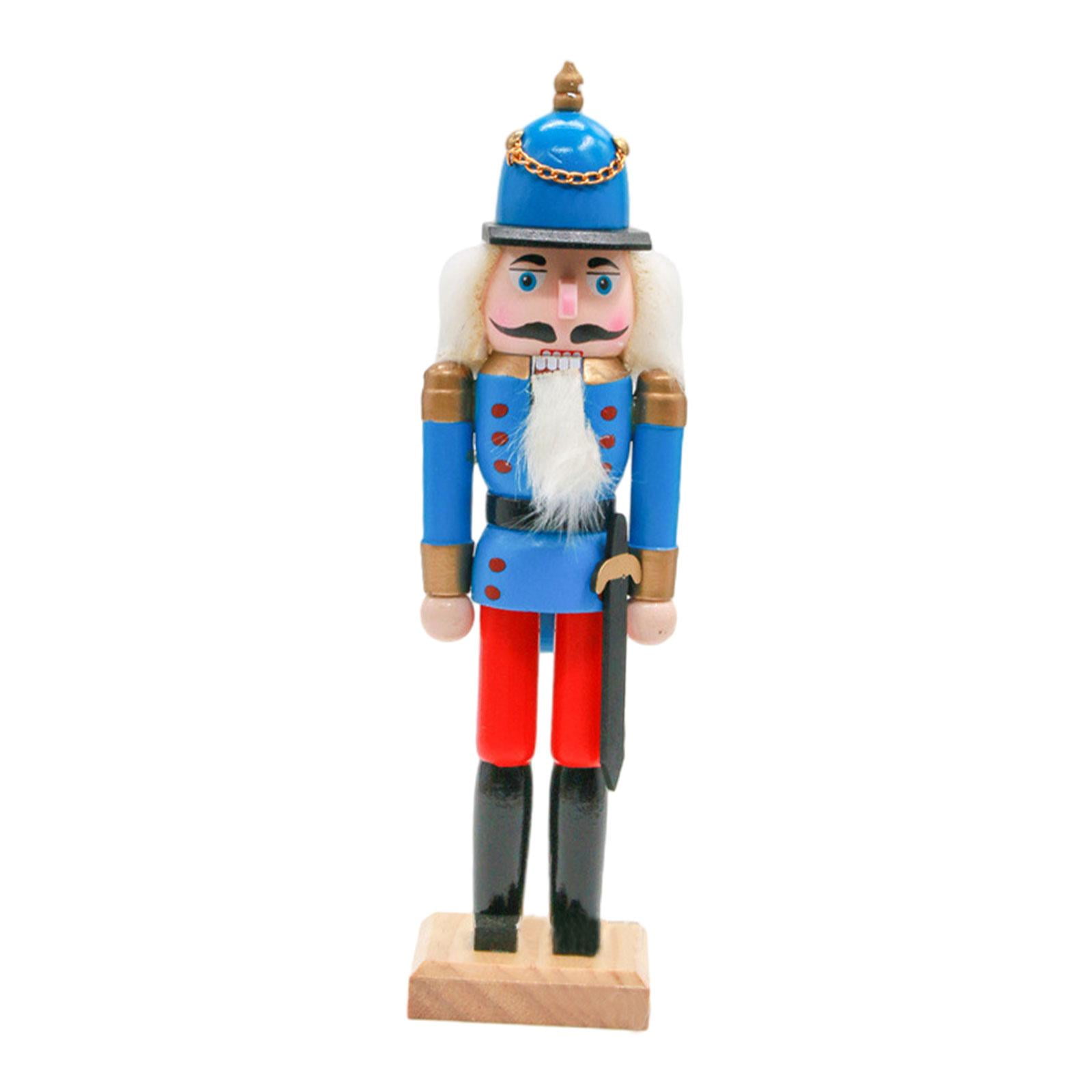 Nutcracker Ornaments Party Favors 25cm Nutcracker Figures for Desktop Winter Blue