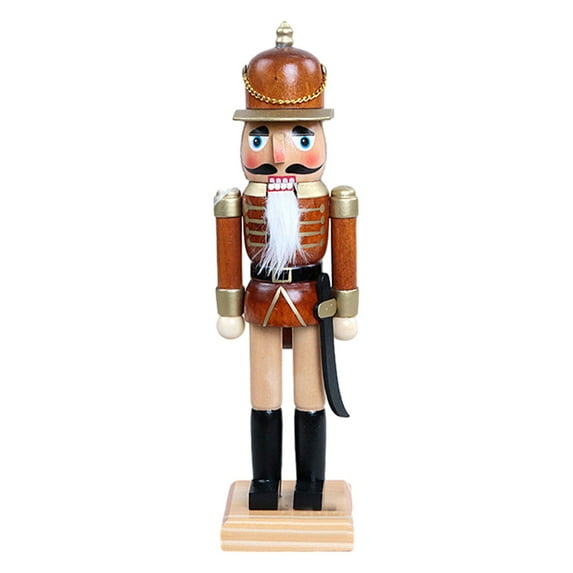 Nutcracker Ornaments Party Favors 25cm Nutcracker Figures for Desktop Winter Yellow