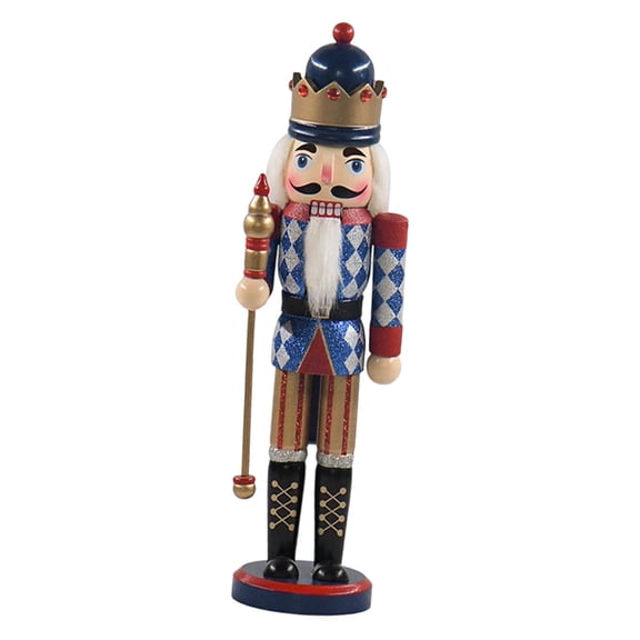 Nutcracker Puppet Walnut Soldier Sculpture Wooden Detail Craft for Office Desk Christmas Home Decoration