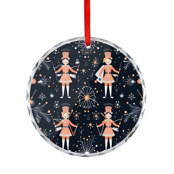 Nutcracker Snow Crystal Glass Ornament Christmas Nutcracker Hanging Ornament Xmas Tree Decorations