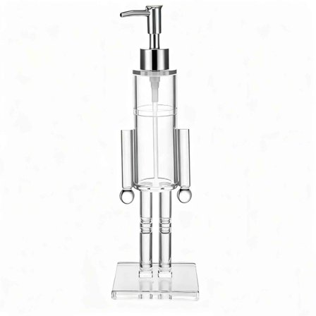 Nutcracker Soap Dispenser, Clear Acrylic Decorative Soap Dispenser, Refillable Christmas Hand Soaps Bottle, Holiday Bathroom & Home Kitchen Accessories Decor Gifts, Clear, 1PC