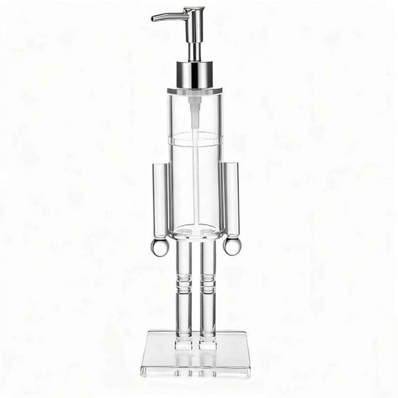 Nutcracker Soap Dispenser, Clear Acrylic Decorative Soap Dispenser, Refillable Christmas Hand Soaps Bottle, Holiday Bathroom & Home Kitchen Accessories Decor Gifts, Clear, 1PC