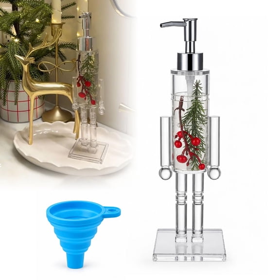 Nutcracker Soap Dispenser Clear Acrylic Hand Soap Liquid Bottle
