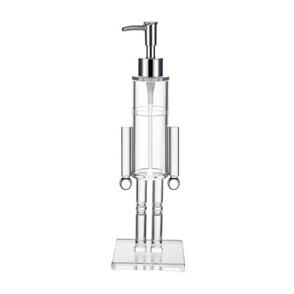 Nutcracker Soap Dispenser Decorative Refillable Christmas Hand Soap Bottle Acrylic Festive Wash Liquid Lotion Pump for Home Holiday Bathroom Kitchen