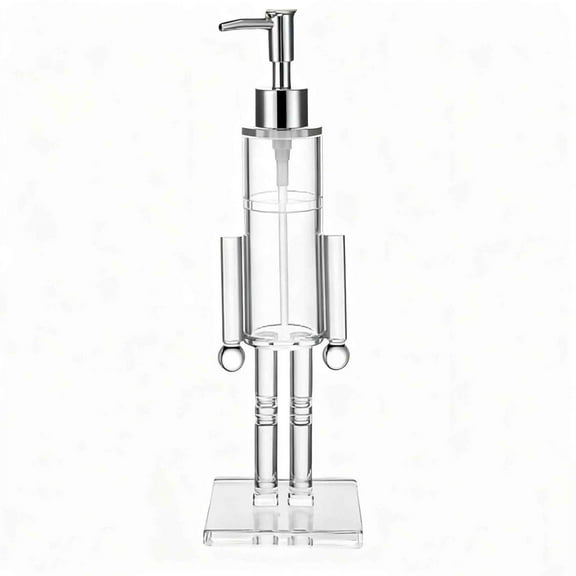 Nutcracker Soap Dispenser, Refillable Liquid Soap Bottle for Holiday Bathroom & Kitchen Decor for Christmas, Festive Hand Wash Dispenser Decorative with Acrylic Design
