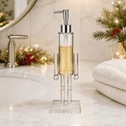 Nutcracker Soap Dispenser Set, 90ml Clear Acrylic Christmas Hand and Dish Soap Pumps for Bathroom, Kitchen Sink, Washing Up Liquid, Festive Holiday Countertop Decor