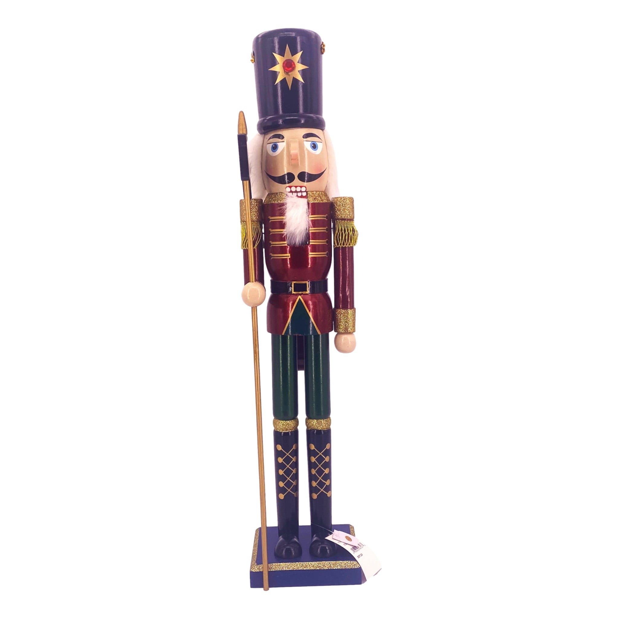 Nutcracker Soldier Holiday Greeter 24 in Red Axe Guard Christmas Door Porch Indoor Wooden Decor