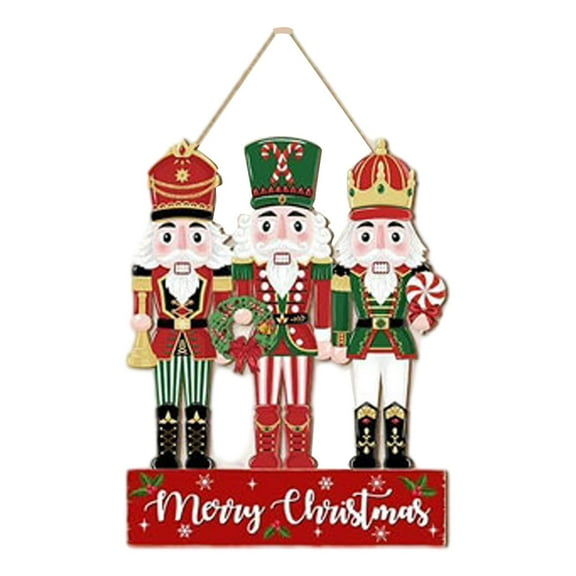 Nutcracker Soldier Wall Plaque Festive 11x14 Inch Wood Hanging Decoration for Winter Xmas Party Scene
