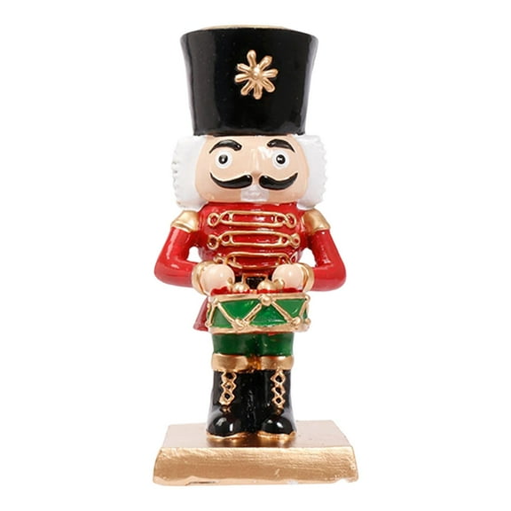 Nutcracker Statue Pillar Candle Holder Resin Construction for Celebration Table Centerpiece Christmas Room Display