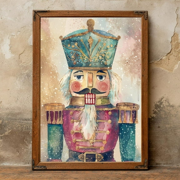 Nutcracker Wall Art, Vintage Christmas, Whimsical Holiday Decor #2355, Unframed Poster Size 16x24