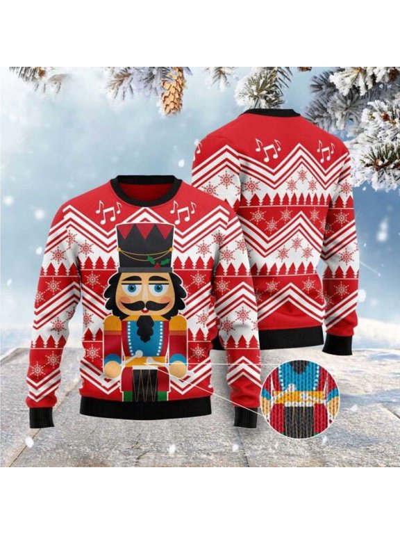 Nutcracker With Drum 3D Christmas Sweater, Christmas Sweater, 3D Sweater, Funny Xmas Sweaters