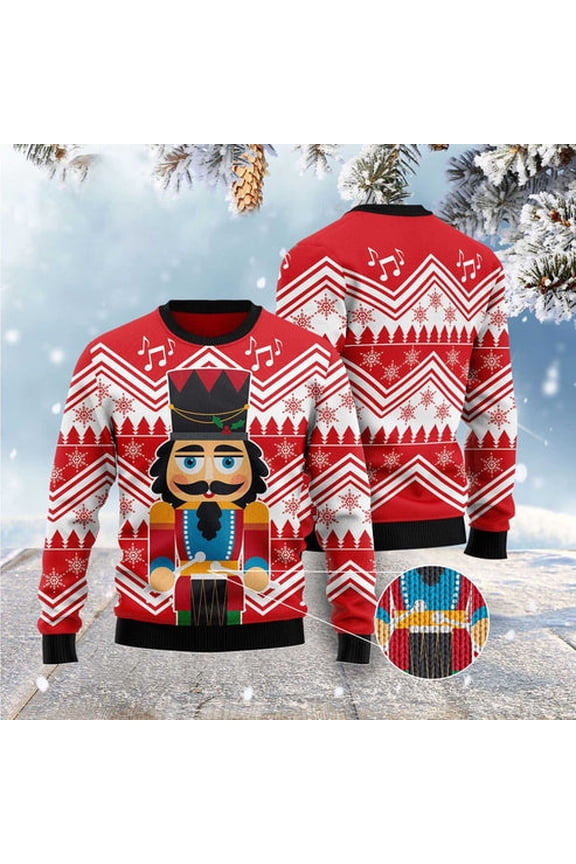 Nutcracker With Drum 3D Christmas Sweater, Funny Xmas Sweater, Sweater Xmas