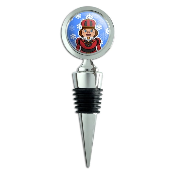 Nutcracker Woman with Snowflakes Wine Bottle Stopper