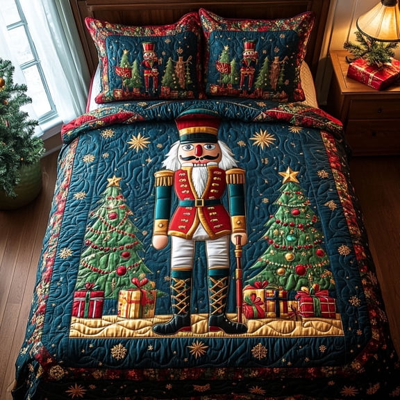Nutcracker Wonderland Quilted Bedding Set