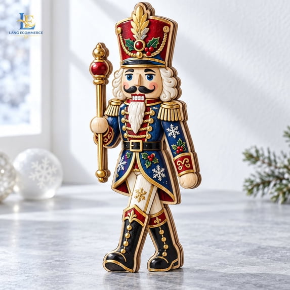 Nutcracker Wood Block, Blue Chinoiserie Ballet Clara Fairy Mantel Shelf ...