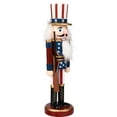 Cabilock Patriotic Nutcracker Soldier Figurine - Wooden Christmas & July 4th Decoration