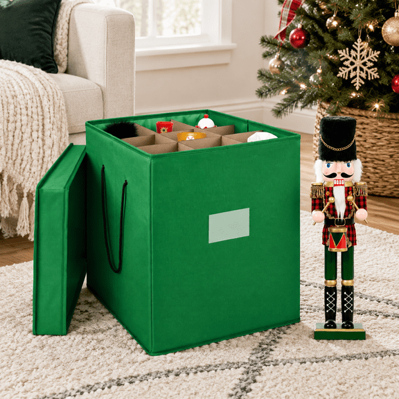 Nutcracker and Figurine Collectible Storage Box, Holds 9 Holiday Ornaments Up to 16" Tall