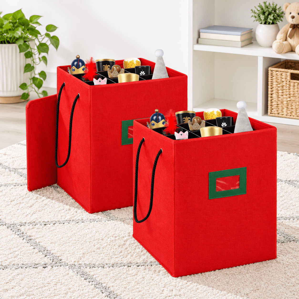 Nutcracker and Figurine Storage Box, Foldable Organizer with Adjustable ...