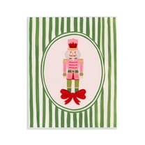 Stupell Industries Nutcracker with Ribbon Stripes Wall Plaque Art, design by Courtney Haley, 14 x 11