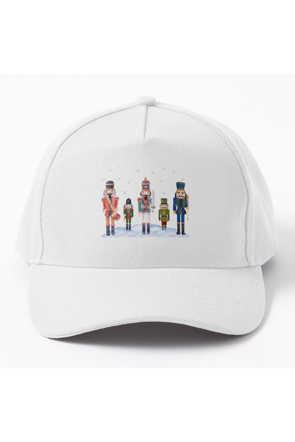 Nutcrackers Christmas Baseball Hat, Festive Soldier Character Graphic Design, Classic Cap