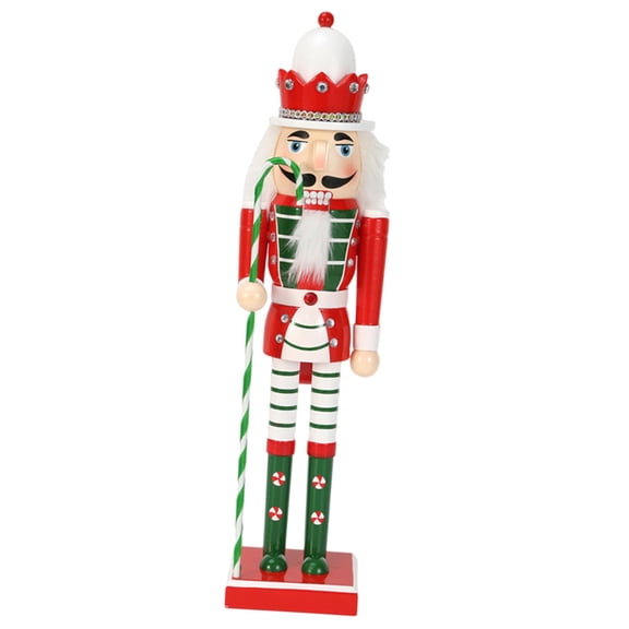 Nutcrackers Ornament With Ribbon Staff Collectible 50CM Nutcrackers Figurine with Candy Ornament for Festival Ambiances