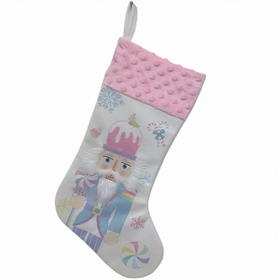 Nutcrackers Soldier Hanging Christmas Stocking Ornament Candy Gift Bag Festival Decoration for for Fireplaces and Tree