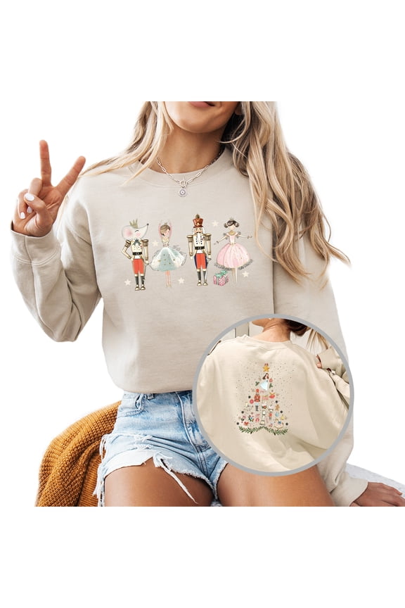 Nutcrackers Sweatshirt Cute Women Christmas Casual Holiday Gifts Long Sleeve Graphic Shirts Pullover Tops