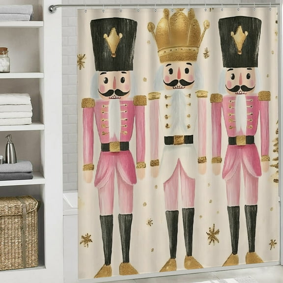 Nutcrackers printed waterproof shower curtain beautiful pattern printed shower curtain Modern Waterproof Shower Curtain for Country Cottage & Farmhouse Bathroom Decor