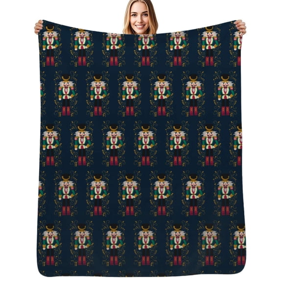Nutcraker soldier Flannel Blanket Warm Soft Bedding Throws Winter Camping Chair Sofa Bed