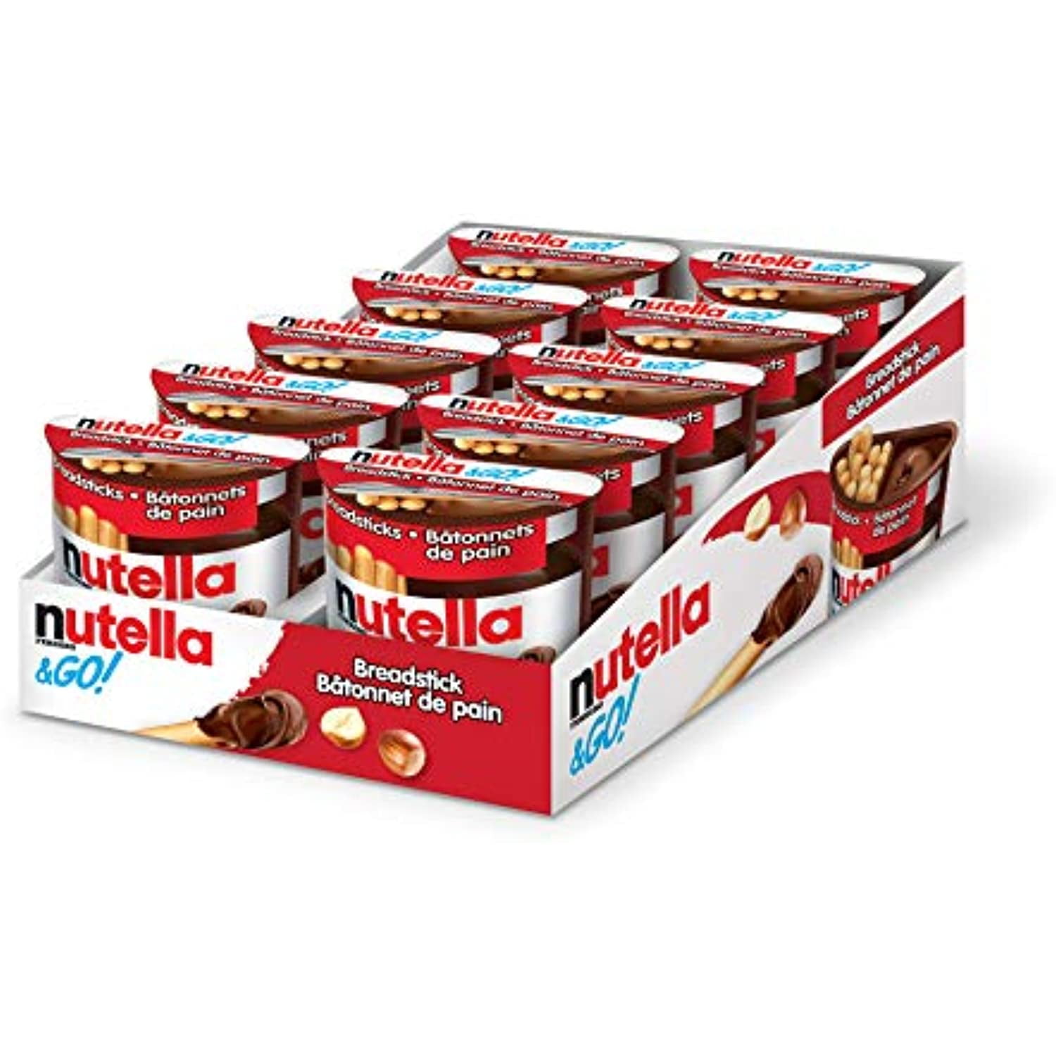 Nutella And Go Snack Packs, Chocolate Hazelnut Spread With Breadsticks, 10Ct, 52G/1.8 Oz Per Pack, Imported From Canada}