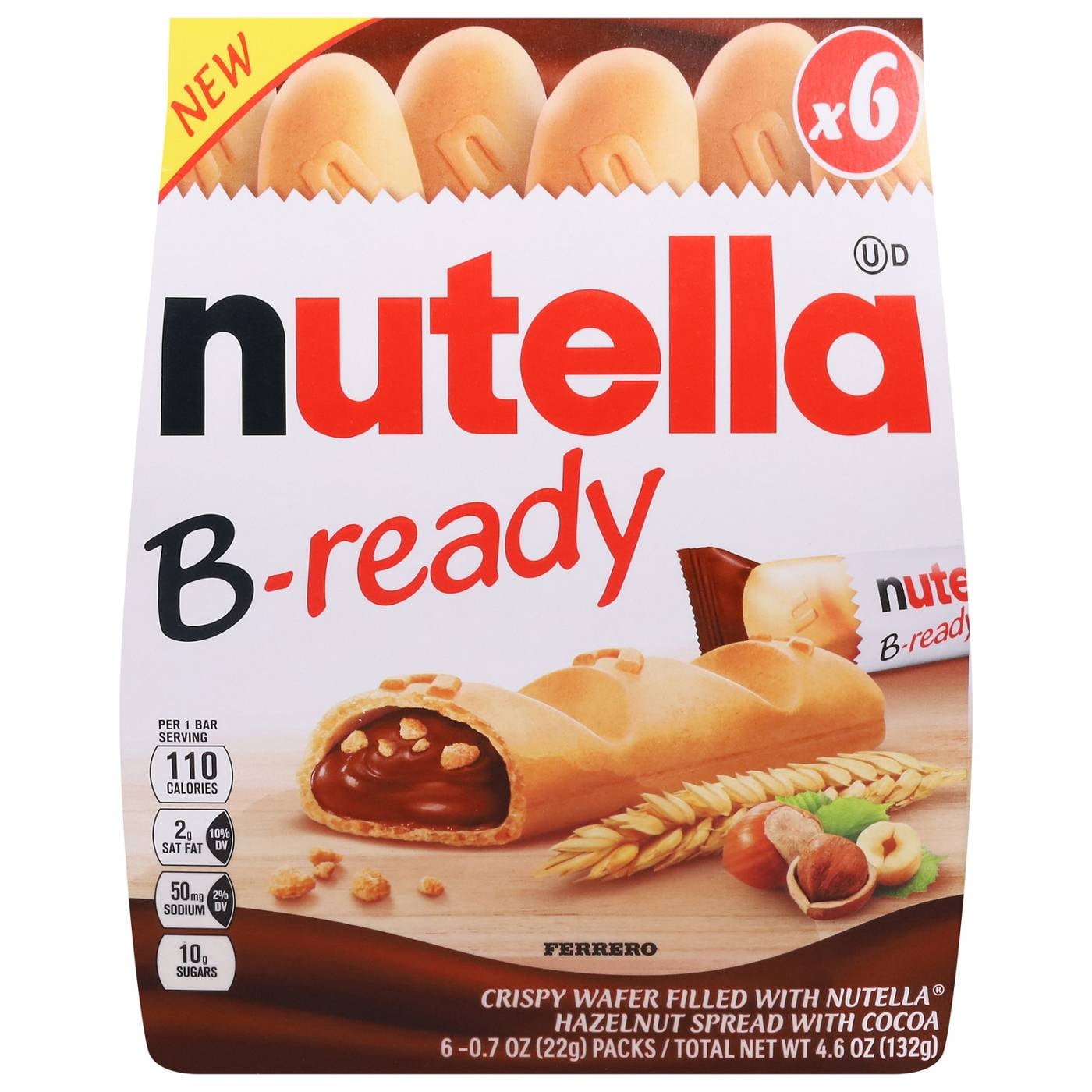 Nutella B-Ready Crispy Wafers 6 ct
