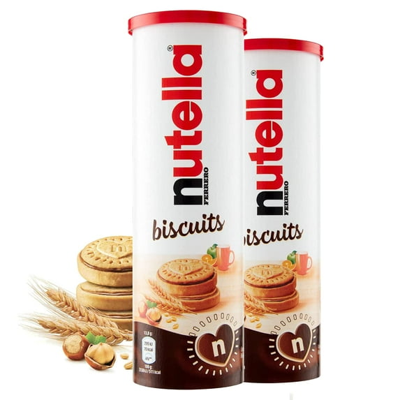 Nutella Biscuits - Delicious Nutella Cookies With Hazelnut Spread Filling In A Crush-Free Tube, Nutella Snacks 12 Biscuits, 166g 2 pack (DL Packaging)